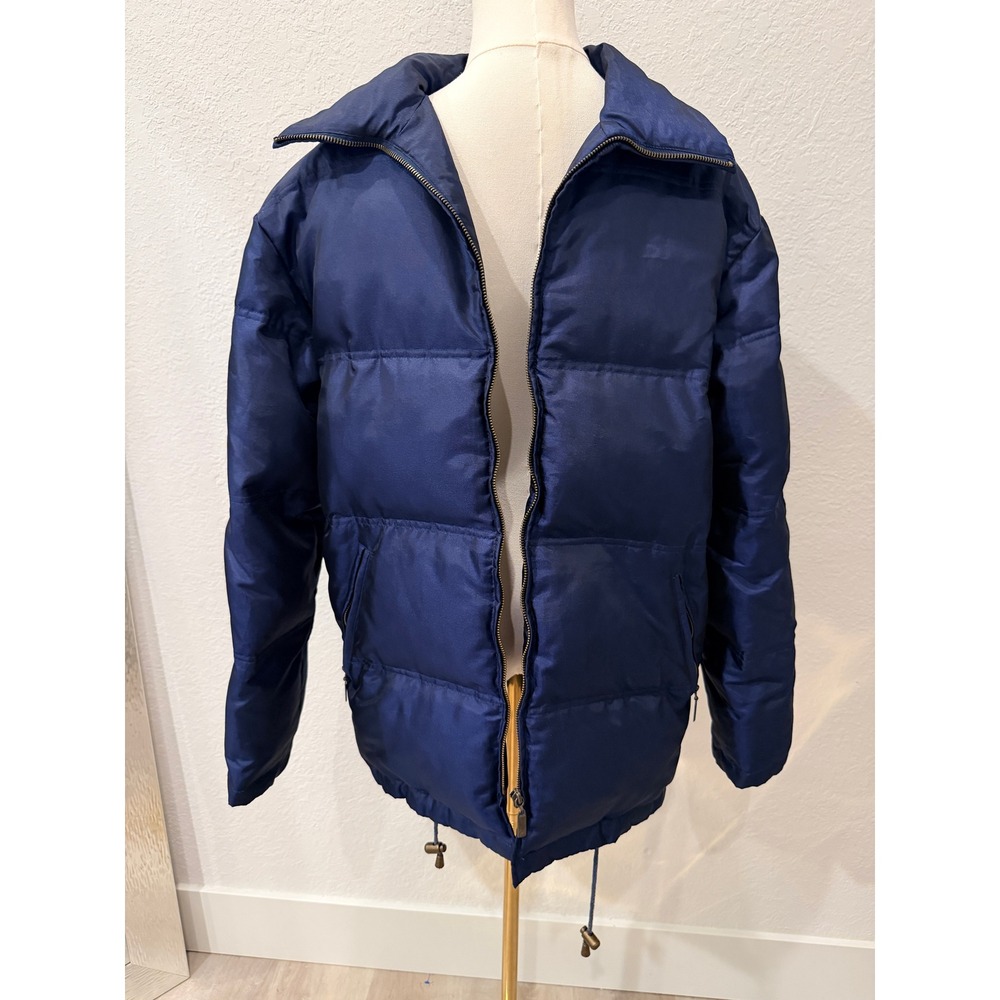 Vintage Luisa Spagnoli PERUGIA Goose Down Puffer Jacket XL Blue Italian Luxury